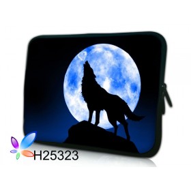 Huado púzdro na notebook do 12.1" Vlk vyjúci na mesiac