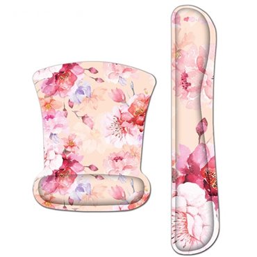 Huado Set podložka pod myš a zápästie Ružové kvety