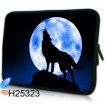 Huado púzdro na notebook do 17.4" Vlk vyjúci na mesiac