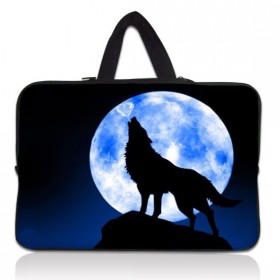 Huado taška na notebook do 17.4" Vlk vyjúci na mesiac